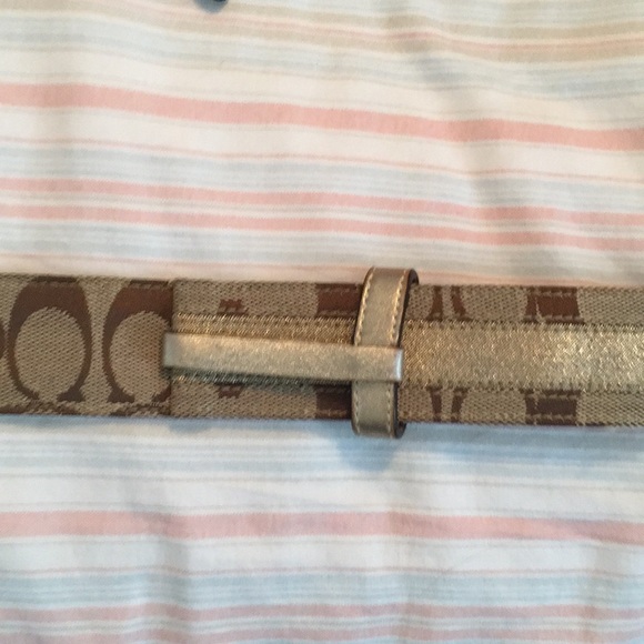 Coach Gold and Tan small belt - Picture 4 of 5